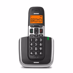 Brondi Bravo Platinum, Téléphone DECT, Combiné sans fil, Haut-parleur, 50 entrées, Noir, Argent