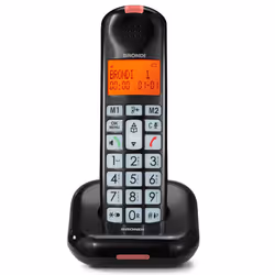 Brondi Bravo Moon Black, Combiné sans fil, Haut-parleur, Noir