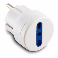 Adaptateur Master, avec les caractéristiques suivantes : Pôles : 2P+E 16A Avec fiche Schuko S30 et prise bivalente P17/11 Cou ...