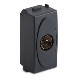 Prise TV coaxiale Master Modo avec connecteur femelle 9,5 mm, 1 module, couleur gris. Aussi connu sous le nom de prise TV dir ...