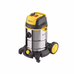 Stanley SXVC30XTDE, Sec&humide, Noir, Acier inoxydable, Jaune, 36,5 L/s, 19 kPa, 5 m, 73,6 dB