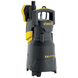 Pompe submersible, eau sale, plastique, 750 w, avec interrupteur à flotteur, aspiration à plat, 13500 l/h, IPX8, câble de 10 m - Stanley
