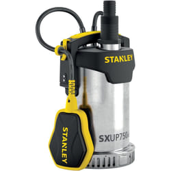 Pompe immergée, eau claire, 750 w, acier inoxydable, interrupteur à flotteur, aspiration à plat, 11000 l/h, IPX8, 10 m de longueur de câble - Stanley