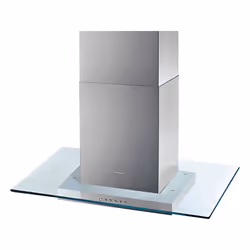 Candy CVMI 970 LX, 727 m³/h, Conduit, 68 dB, Îlot, Acier inoxydable, Transparent, Verre, Acier inoxydable