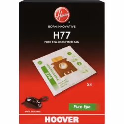 Hoover H77, Aspirateur réservoir cylindrique, Sac à poussière, Blanc, Vert, Microfibre, 4 pièce(s)