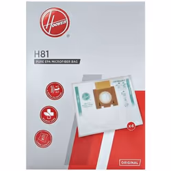 Hoover H81, Aspirateur réservoir cylindrique, Sac à poussière, Blanc, Microfibre, Hoover, Telios Extra