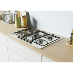 Candy Moderna CHW74WX Acier inoxydable Intégré 75 cm Gaz 5 zone(s)