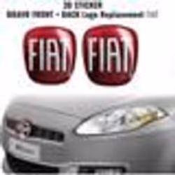 Autocollant 3D - Fiat - Bravo - Dimensions Avant: 75x69mm - Dimensions Arrière: 71x65mm - Flexible