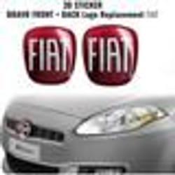 Autocollant 3D - Fiat - Bravo - Dimensions Avant: 75x69mm - Dimensions Arrière: 71x65mm - Flexible