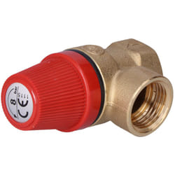 Caleffi - Soupape de sécurité pour chauffage central. Raccords avec filetage intérieur 1/2 pouce, 8 bars.