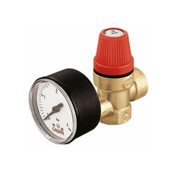 Vanne de sécurité ordinaire certifiée Caleffi 313 8 - 3/4" avec manomètre