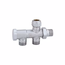 Robinet monotube seul, entraxe 40 mm, avec raccord pour canne Ø 15 mm Caleffi 328400 THERMADOR référence RETM Robinet seul po ...