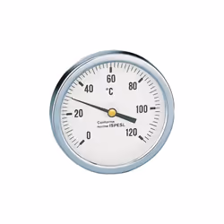 CODE ARTICLE : 688010 CARACTÉRISTIQUES TECHNIQUES Thermomètre Raccordement arrière 1/2" Avec doigt de gant Ø 80 Classe de pré ...