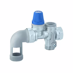 Modèle avec siège inox. Embout coudé pivotant. Garde d'air incorporée. Robinet d'arrêt à sphère. clapet anti-retour démontabl ...