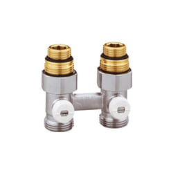 Caleffi - Vanne double en h bitube équerre pour radiateur femelle 15x21