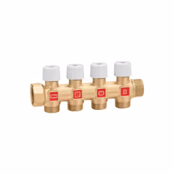 CODE ARTICLE : 354254 CARACTÉRISTIQUES TECHNIQUES Collecteur simple et sectionnel avec vannes d'arrêt Corps en laiton Pmax d' ...