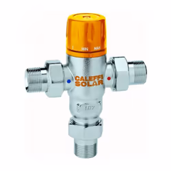Caleffi thermomixeur solaire 252153 Boîtier en laiton sans dézincification Chromé Raccordement à vis AG Pression de service m ...