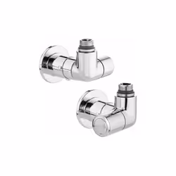 Paire de vannes double angle style haut pour radiateurs en blanc ou chrome |Caleffi 4003-4004 CARACTÉRISTIQUES: Robinet de ra ...