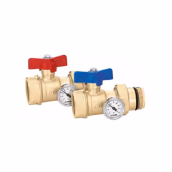 Paire de vannes à tournant sphérique avec raccords femelle-mâle avec union |Caleffi 391 S1 CARACTÉRISTIQUES: Marque: Caleffi  ...