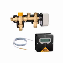 Kit de raccordement ballon solaire à chaudière avec intégration thermique |Caleffi 265352 Composé de: - Mitigeur thermostatiq ...