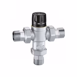 Mitigeur thermostatique réglable avec bouton pour le contrôle de la température au point de distribution |Caleffi 5219 CARACT ...