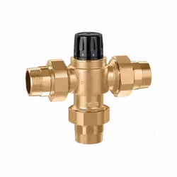 Mitigeur thermostatique réglable pour installations centralisées avec régulateur anti-calcaire en technopolymère |Caleffi 523 ...