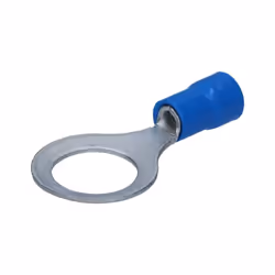Vendu par lot de 100 cosses. Cosse préisolée ronde bleue (1,5 à 2,5 mm≤) - Diam. 10 mm