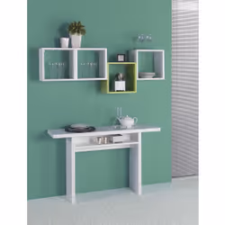 Terraneo EL530 table de cuisine et de salle à manger Maison Forme rectangulaire Table extensible 2 pieds
