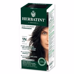 Soin Colorant Permanent - HERBATINT - Noir 1N - Gel sans ammoniaque - Protection intense - Extraits végétaux