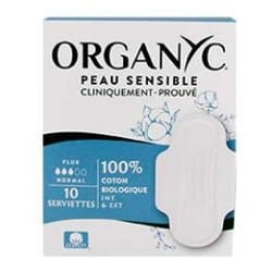 Organyc 10 Serviettes Hygiéniques Flux Normal Bio