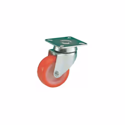 fonctionnalités avec plaque en acier rotative roue en nylon blanc recouvert de polyuréthane rouge Spécifications techniques Ø ...