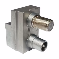 Prise TV et SAT, universelle DEMIX PDM00 Fracarro. Avec connecteur IEC mâle pour la bande TV (47-862MHz) et connecteur F feme ...