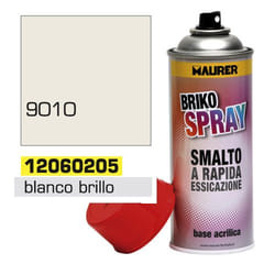 Maurer - Peinture en aérosol blanc brillant profond 400 ml.