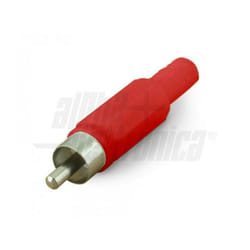 2 fiches coaxiales rouges rca avec guide cÂble 17-10 17-10/b2