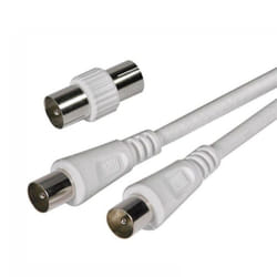 Alpha Elettronica 87-012W/02B câble coaxial 2 m Ø9.5mm Blanc