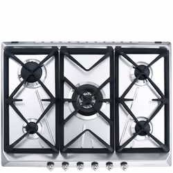 Smeg SRV576GH5, Acier inoxydable, Intégré, Gaz, Acier inoxydable, 5 zone(s), 5 zone(s)