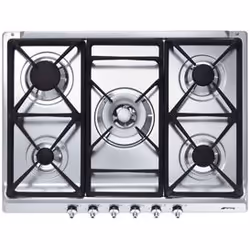 Smeg SE70SGH-5, Acier inoxydable, Intégré, Gaz, 5 zone(s), 5 zone(s), Large
