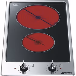 Smeg Classic PGF32C, Noir, Argent, Intégré, 31 cm, Céramique, Verre, 2 zone(s)