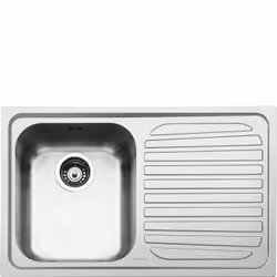 Smeg SP791D-2, Acier inoxydable, 1 bols, 340 x 400 mm, 21 cm, 8,89 cm (3.5"), 790 mm