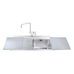 Evier encastrable 1 cuve et égouttoir à gauche avec planches à découper en verre Smeg LI91SGS