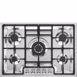 Smeg Classic PGF75-4, Acier inoxydable, Intégré, 72 cm, Gaz, Acier inoxydable, 5 zone(s)
