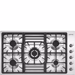 Smeg Classic PGF95-4, Acier inoxydable, Intégré, 87 cm, Gaz, Acier inoxydable, 5 zone(s)