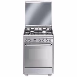 Smeg SCB60MX9, Cuisinière, Acier inoxydable, Rotatif, Gaz, 4 zone(s), Acier inoxydable
