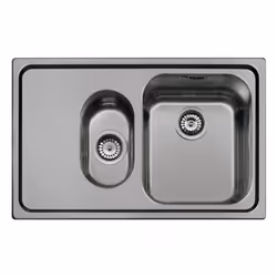 Evier encastrable 2 cuves avec égouttoir à gauche inox noir 79x50 cm - Smeg SP7915SN L'évier encastrable Smeg SP7915SN à 2 cu ...