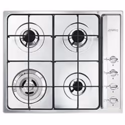 Smeg SR64S, Acier inoxydable, Intégré, Gaz, Acier inoxydable, 4 zone(s), 4 zone(s)
