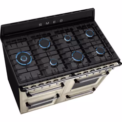 Smeg TR4110P1 four et cuisinière Gaz Noir, Crème A