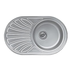 Smeg - Evier encastrable ovale 1 cuve et égouttoir à gauche 78x48 cm LMEL77S inox
