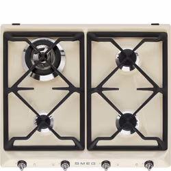 Smeg Victoria SR964PGH, Crème, Intégré, 60 cm, Gaz, Émaillé, 4 zone(s)