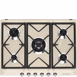 Smeg Victoria SR975PGH, Crème, Intégré, 68.5 cm, Gaz, Émaillé, 5 zone(s)