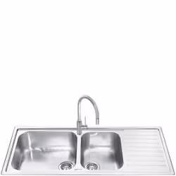 Smeg LG116D-2, Evier à poser, Rectangulaire, Acier inoxydable, Acier inoxydable, 2 bols, Rectangulaire